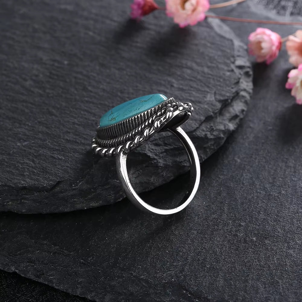 Desert Bloom Turquoise Ring – a Statement of Earthy Elegance