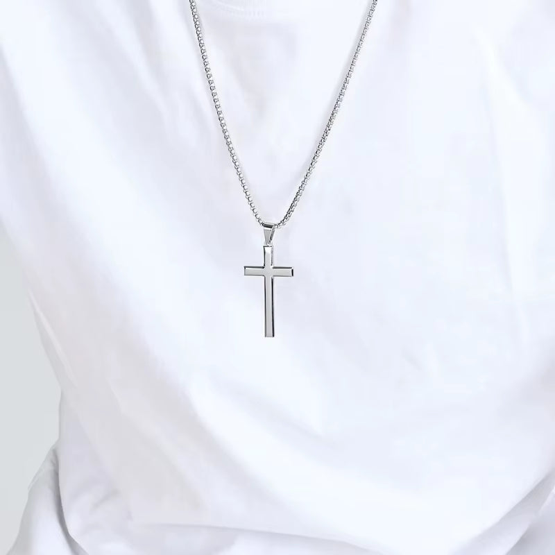 Luxe Cross Sweater Chain – Titanium Steel Boldness with Seasonal Edge