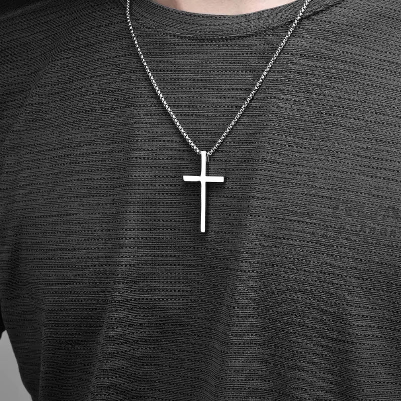 Luxe Cross Sweater Chain – Titanium Steel Boldness with Seasonal Edge