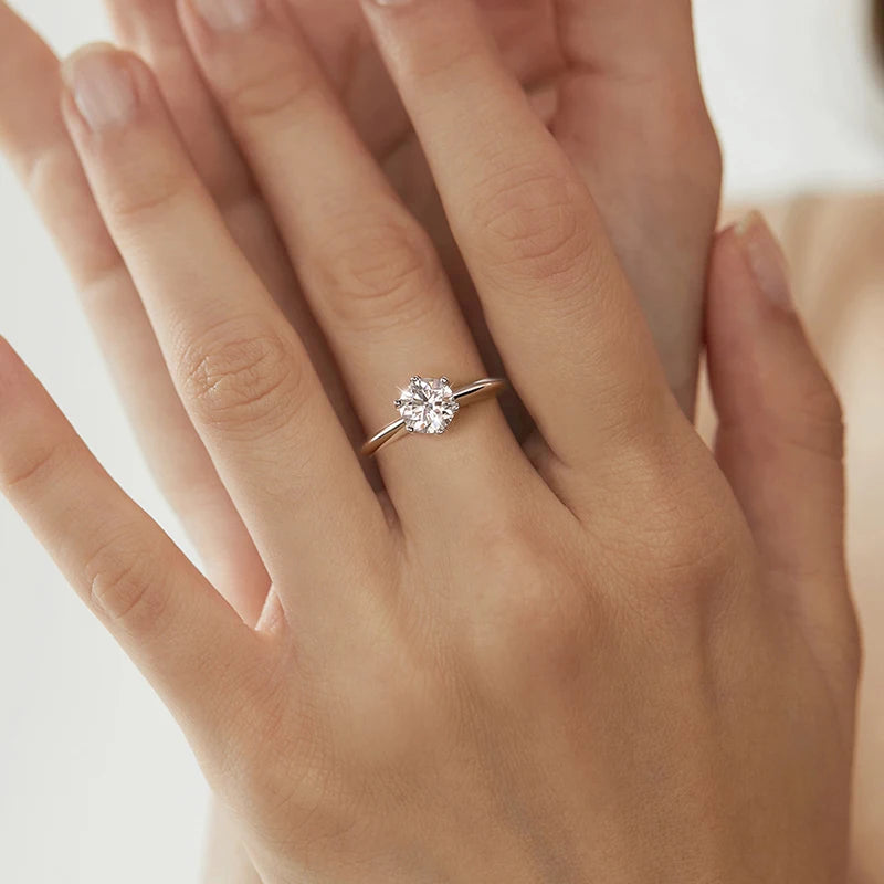 Moissanite Diamond Ring for Women Engagement Promise