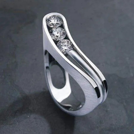 New Silver 925 White Zircon Ring